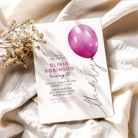 Trendy Pink Balloon 30th Birthday