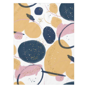 Trendy Pink Blue Strokes Abstract Creative Art Tablecloth