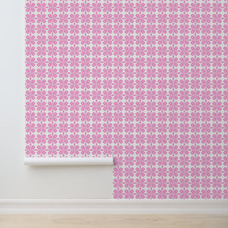 Trendy Pink Blush Blossom Seamless Pattern Wallpaper