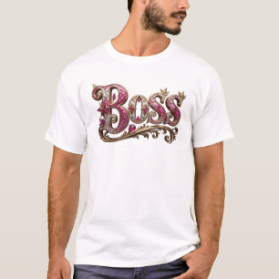 Trendy Pink BOSS Artistic Expression T-Shirt