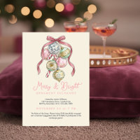 Trendy Pink Bow Disco Ball Ornament Exchange