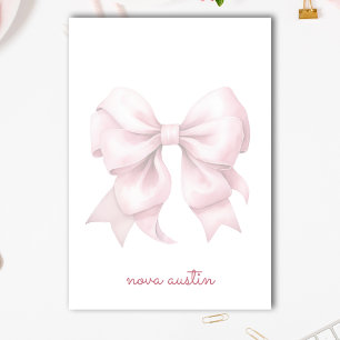 Trendy Pink Bow Personalised With Name Monogram Post-it Notes