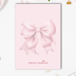 Trendy Pink Bow Personalised With Name Monogram Post-it Notes