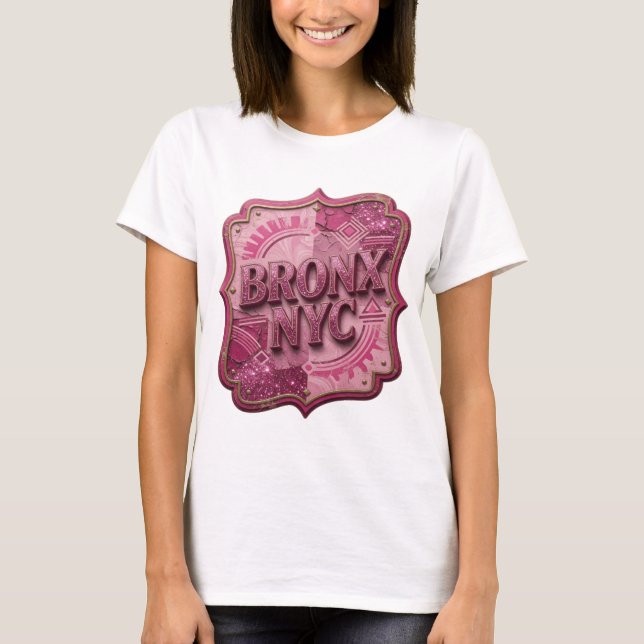 Trendy Pink BRONX NYC Graphic Tee (Front)
