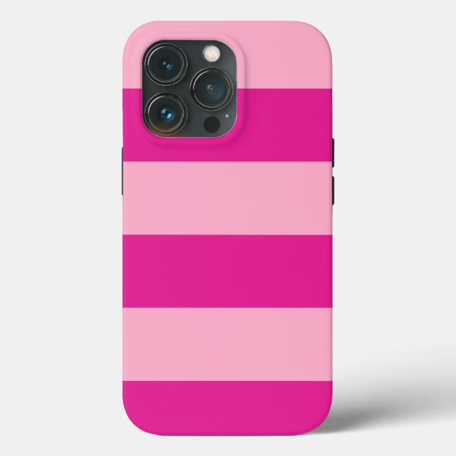 Trendy Pink Cabana Stripe Tough Case iPhone (Back)