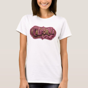 Trendy Pink CALIFORNIA 3D Text Art T-Shirt