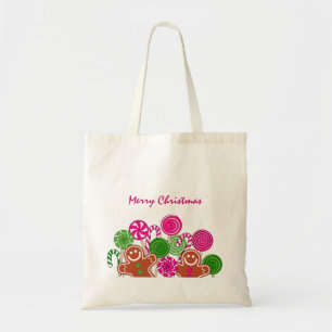 Trendy pink Christmas gingerbreads Tote Bag