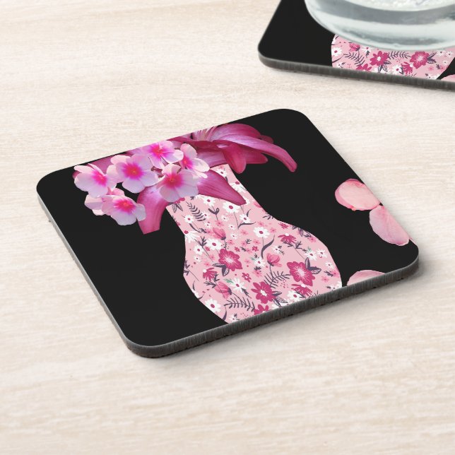 Trendy Pink Ditsy Floral Coaster (Left Side)
