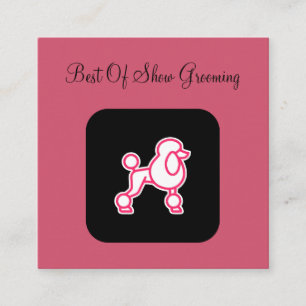 Trendy Pink Dog Grooming Appointment Square Business Card