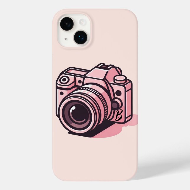 Trendy Pink DSLR Camera Photography Personalised Case-Mate iPhone Case (Back)