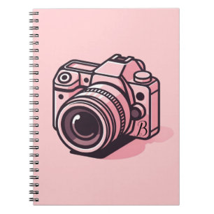 Trendy Pink DSLR Camera Photography Personalised Notebook