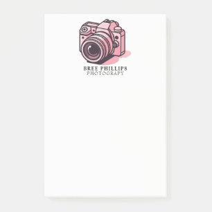Trendy Pink DSLR Camera Photography Personalised Post-it Notes