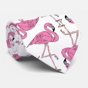 Trendy Pink Flamingo Pattern Tie
