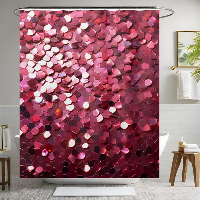 Trendy Pink Glitter Shower Curtain (Creator Uploaded)
