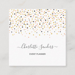 Trendy pink gold glitter confetti business card