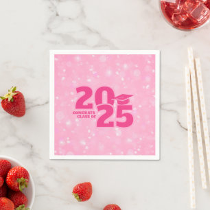 Trendy Pink Graduation Paper Napkin