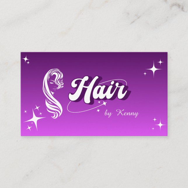 Trendy Pink Hair Stylist Cute Modern Salon Business Card (Front)