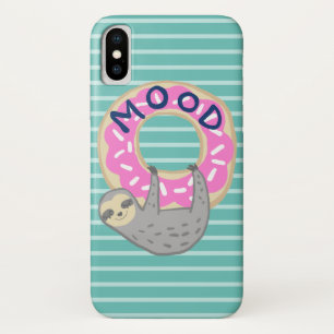 Trendy Pink Iced Doughnut & Sloth iPhone X Case