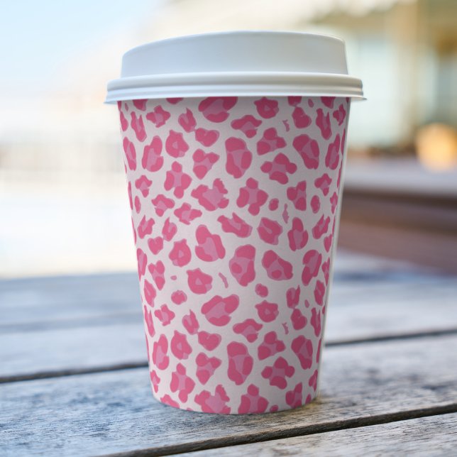 Trendy Pink Leopard Print Paper Cups (Creator Uploaded)
