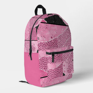 Trendy Pink Leopard Print School Backpack