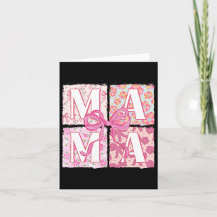 Trendy Pink Mama Coquette Bow Floral Retro Mama Mo Card