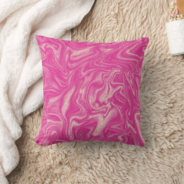 Trendy Pink Marble  Cushion (Blanket)