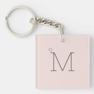 Trendy Pink Monogram Key Ring