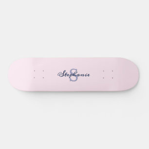 Trendy Pink Monogrammed Skateboard