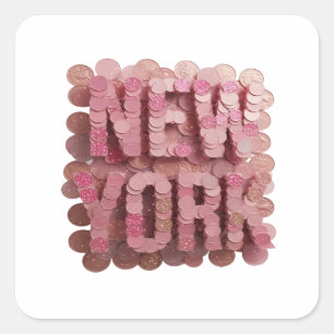 Trendy Pink NEW YORK Label Design