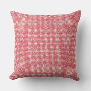 Trendy Pink Patterned Throw Pillow