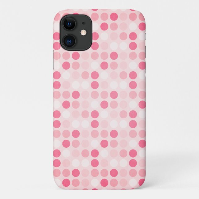 Trendy Pink Polka Dot Pattern Case-Mate iPhone Case (Back)