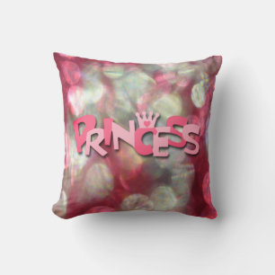 Trendy Pink Princess Bokeh Cushion