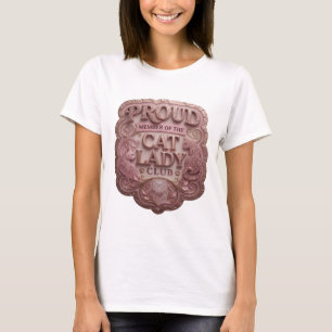 Trendy Pink PROUD MEMBER OF THE CAT LADY CLUB T-Shirt