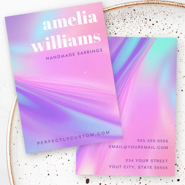 Trendy pink purple gradient earring display card (Trendy pink purple gradient earring display card)