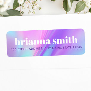 Trendy pink purple pastel gradient return address label