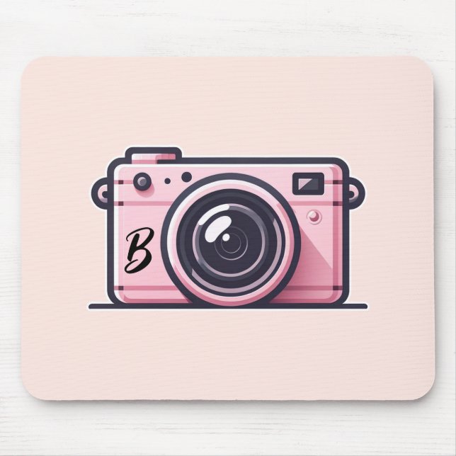 Trendy Pink Snapshot Shoot Camera Photography  Mouse Pad (Front)