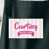 Trendy Pink Stripes Cake Baker Pastry Chef