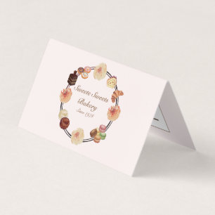 Trendy Pink Sweets Cakes Bakery Business Card