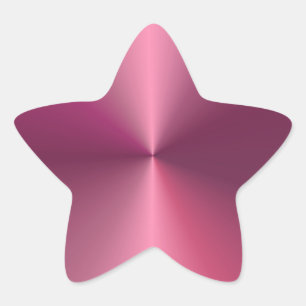 Trendy Pink Template Modern Metallic Look Blank Star Sticker