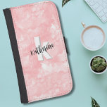 Trendy Pink Watercolor Initial Monogram Samsung S4 Wallet Case<br><div class="desc">A soft blush pink watercolor backdrop provides the canvas for a cute and contemporary monogram phone case, featuring initials and name. The monogram's black and white colour palette, composed of clean modern fonts mixed with a script font, exudes a simple yet fun charm. Whether you want to use your first...</div>