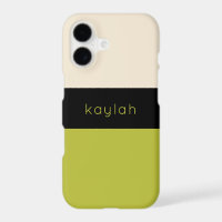 Trendy Pistachio Green Colour Block with Name