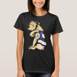 Trendy Pitbull Dog Tattoo I Love Mum Mother's Day T-Shirt