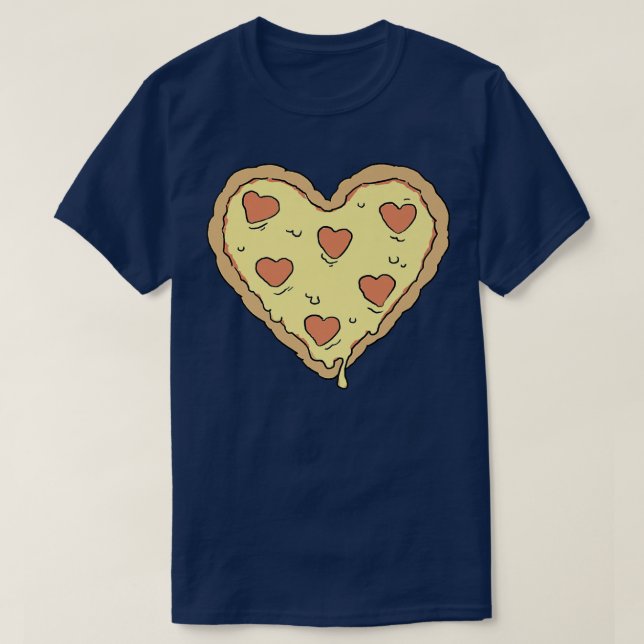 Trendy Pizza Heart Food Humour 33365665 T-Shirt (Design Front)