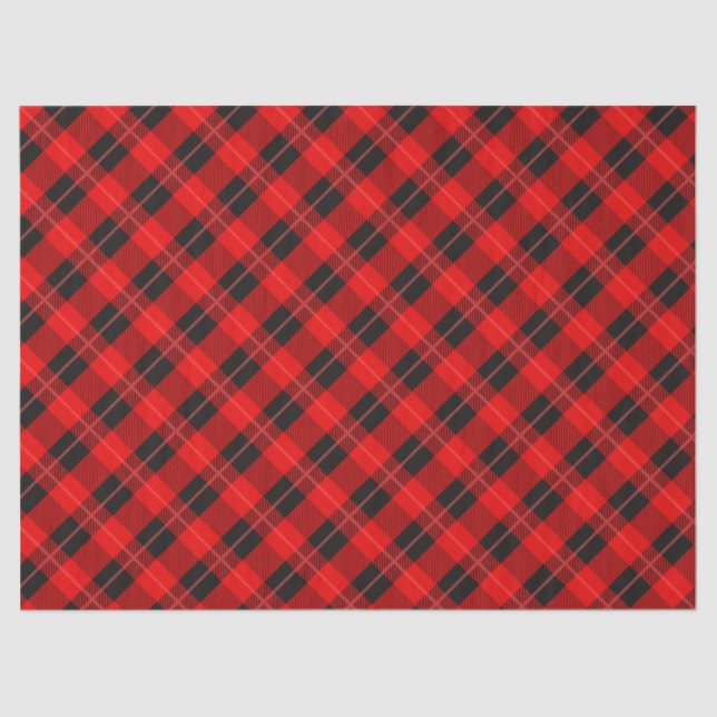 Trendy Plaid In Red And Black Tissue Paper (Front)