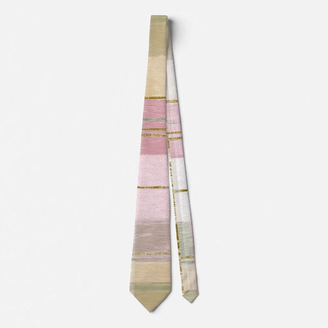 Trendy Plaid Pink Green  Tie (Front)