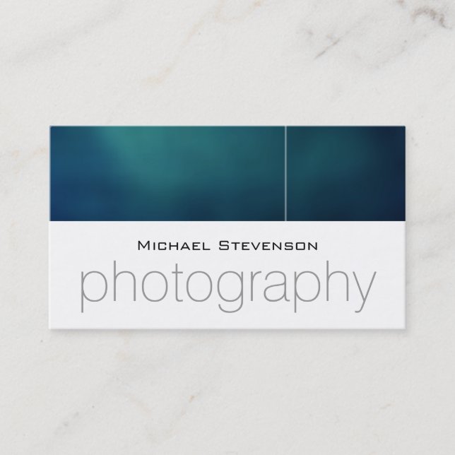 Trendy Plain Blue White Artist Business Card (Front)