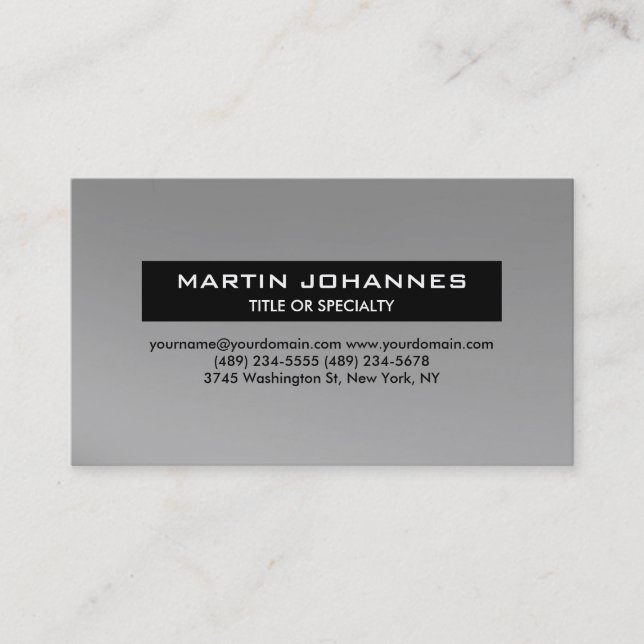 Trendy Plain Professional Business Card (Front)
