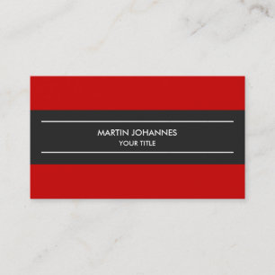 Trendy Plain Simple Grey Red Business Card