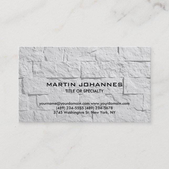 Trendy Plain Wall Brick Design Business Card (Front)