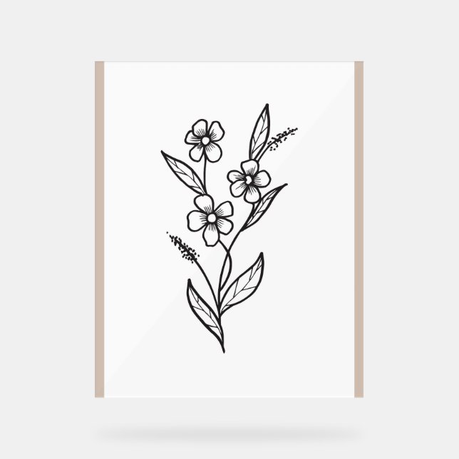 Trendy Plant design Acrylic Sign (Front)